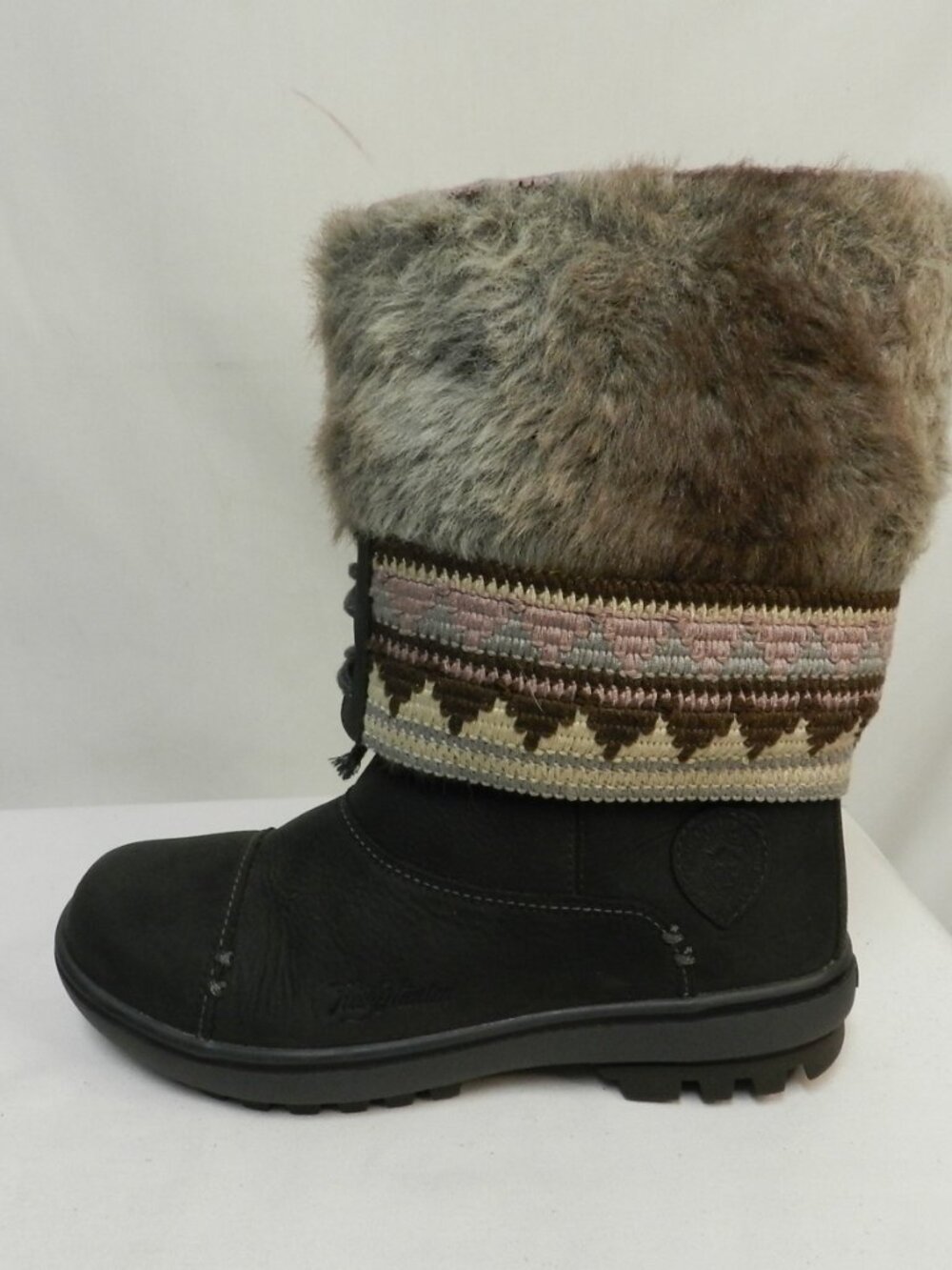 Helly Hansen Water Resistant Leather faux fur mid calf boots felt lined Size 7